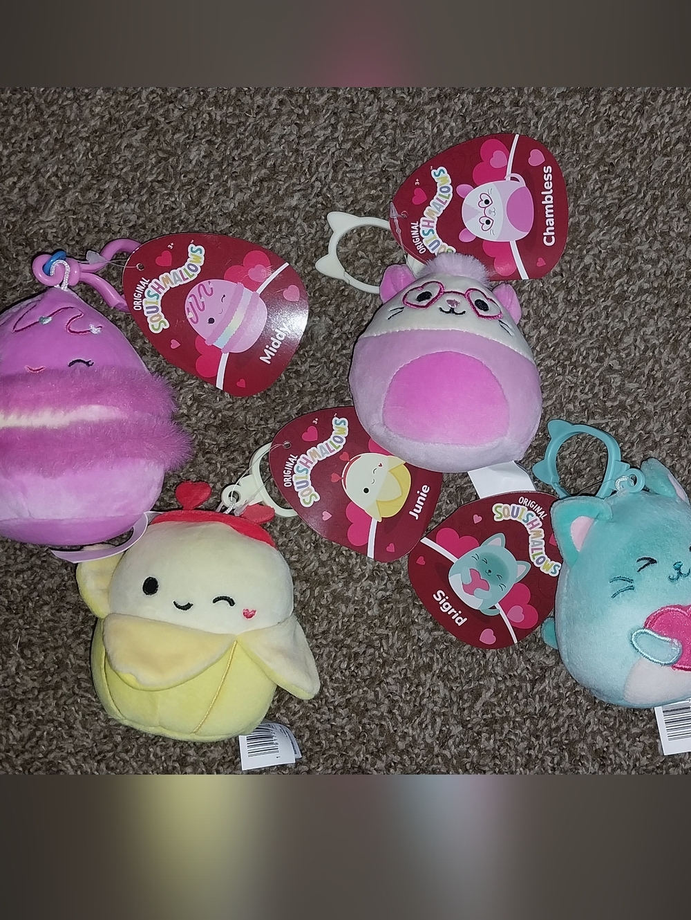 Squishmallows Plush Keychain Set - Valentine Addition